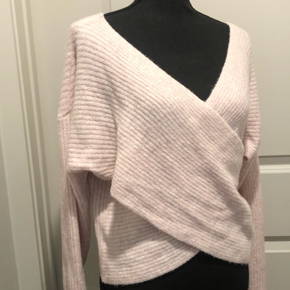 Sanctuary baby pink wrap sweater